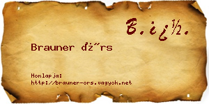 Brauner Örs névjegykártya